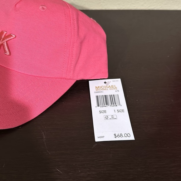 New Michael Kors Signature MK Canvas Baseball Cap - Picture 3 of 5